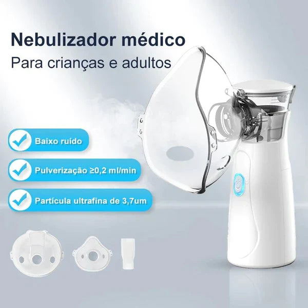 Inalador Nebulizador Portátil Ultrassônico Silencioso