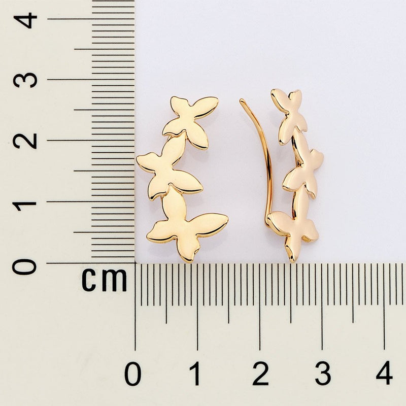 Brinco Rommanel ear cuff borboletas 527328